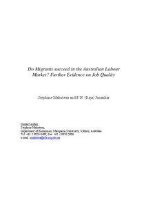 Do Migrants Succeed In The Australian Labour Market Furher